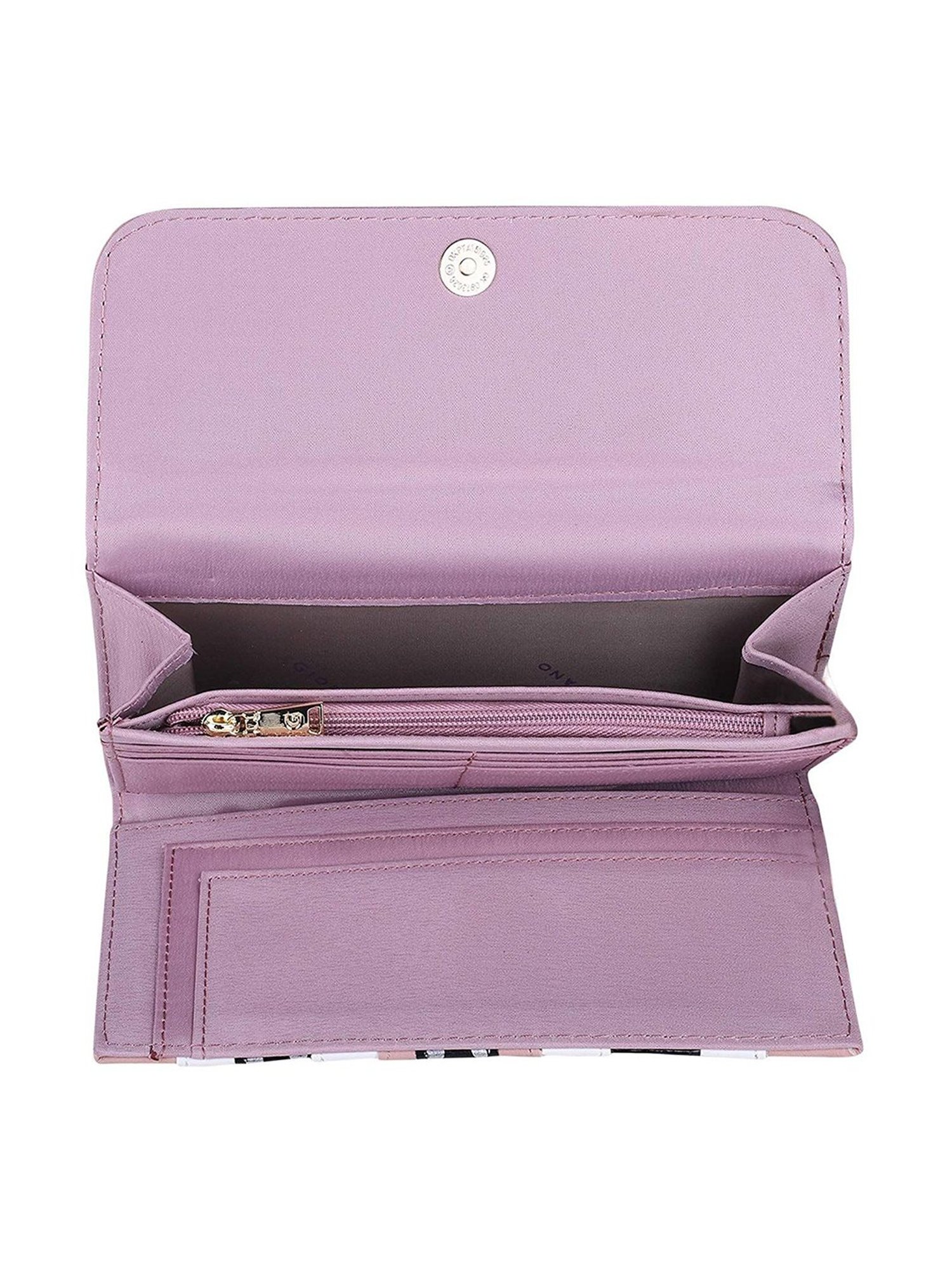 Giordano Pink & Black Paneled Tri-Fold Wallet for Women