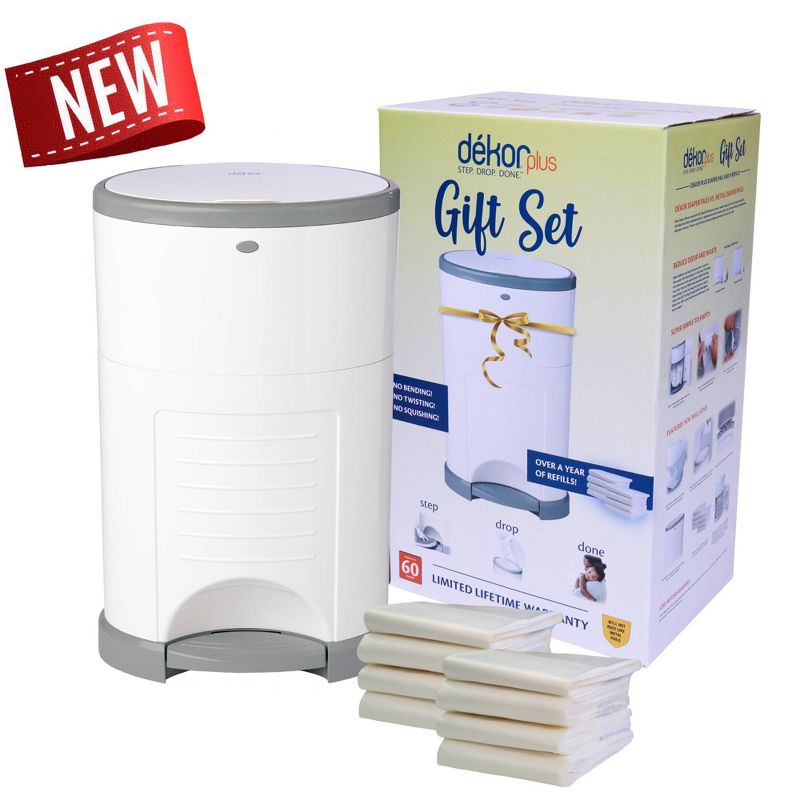 Diaper Dekor Diaper Pails Plus White Gift Set