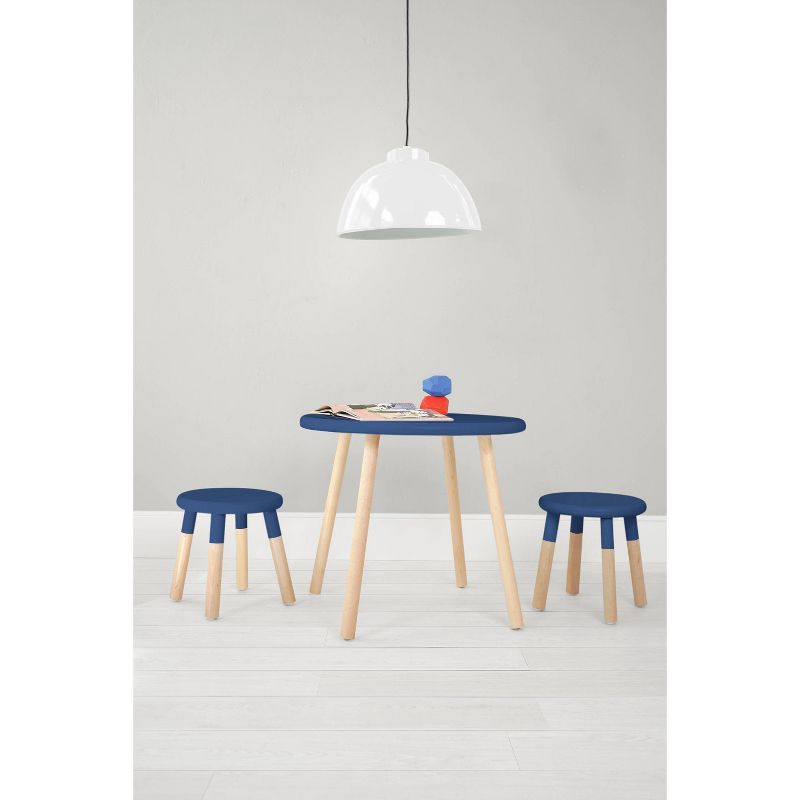 Set of 2 Peewee Wood Veneer Kids' Chairs Maple/Pacific Blue - Nico & Yeye