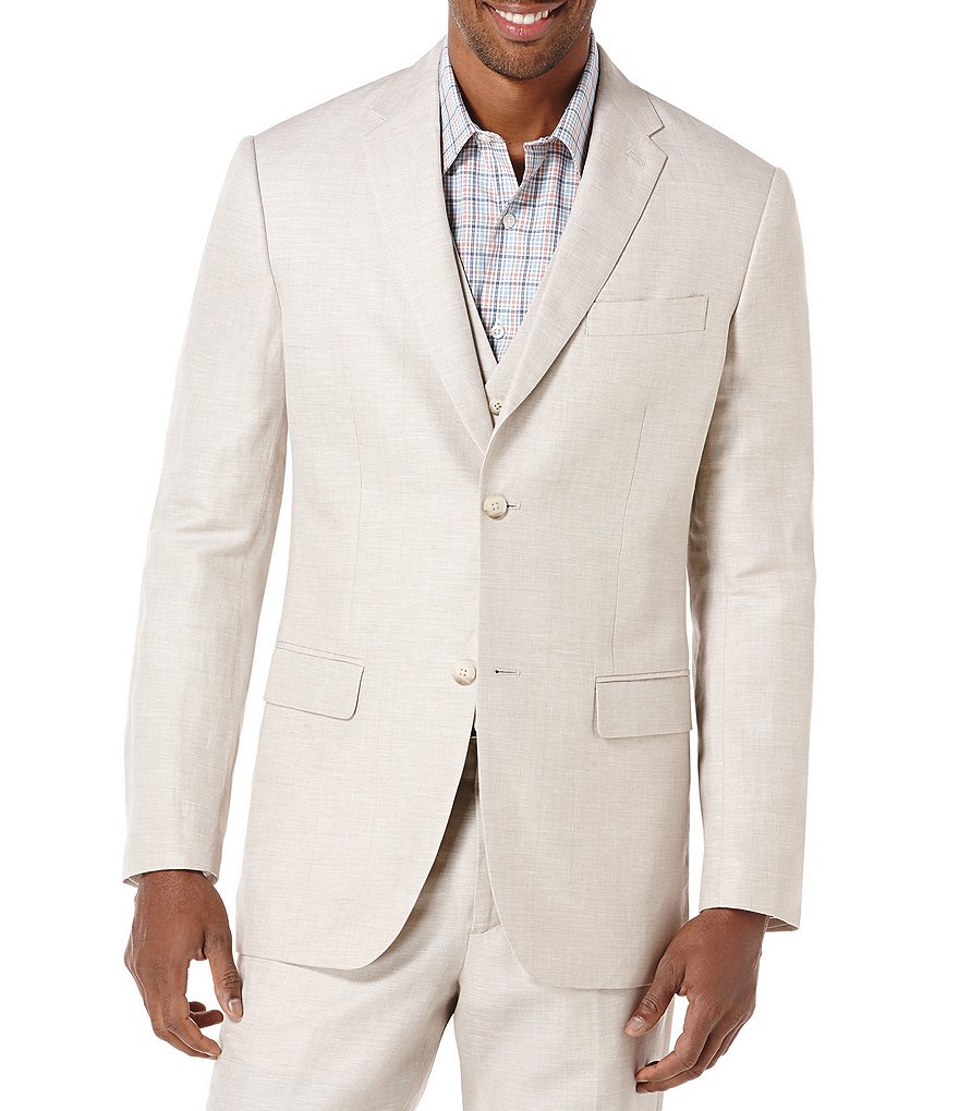 Perry Ellis Big & Tall Linen Herringbone Blazer