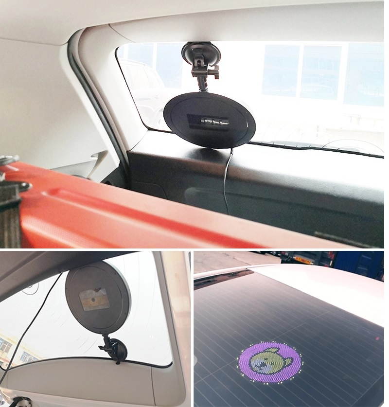 Maiman Full Color Emoji LED Display, 9" Dia P4 (4mm Pitch) 48*48 Pixel LED Screen for Car Rare Window, Office and Booth