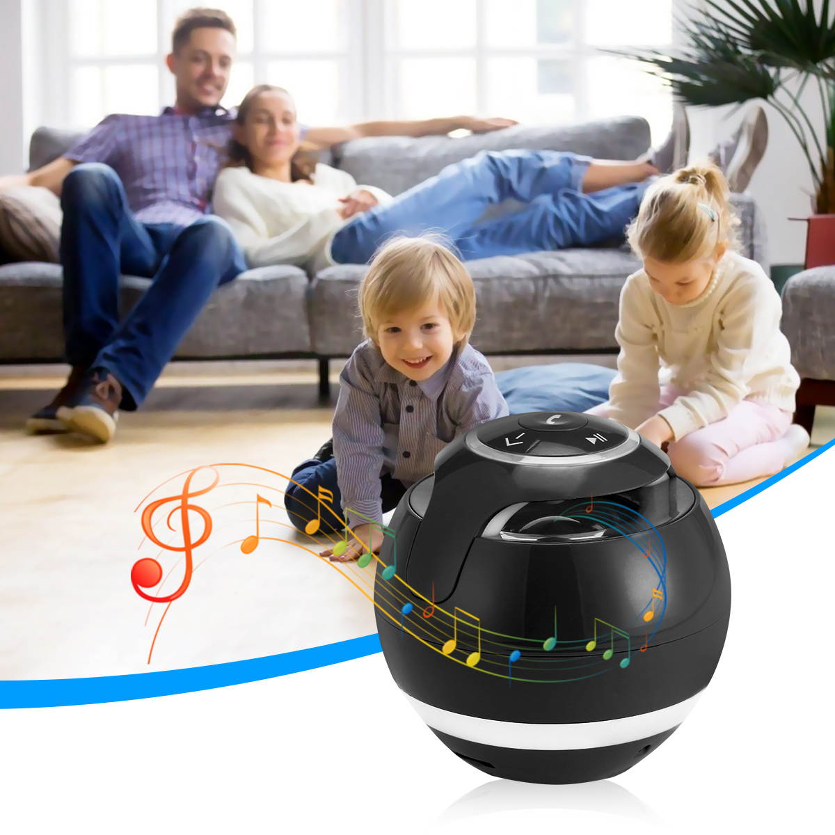 Wireless LED Mini Bluetooth Speaker Portable Super Bass Stereo USB/TF/FM Radio Black