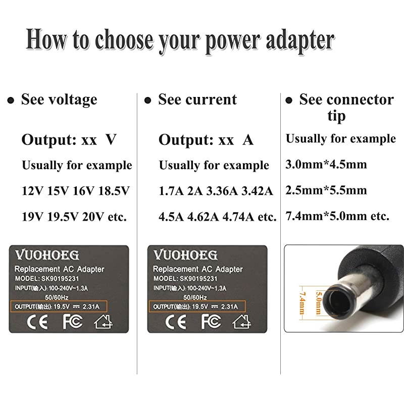 Laptop AC Adapter Charger Replacement for Acer Chromebook CB3 CB5 11 13 14 15 R11 R13 A13045N2A N15Q9 C731 C738T CB3532 CB3431 CB3131 PA145026 Power Supply Cord 45W