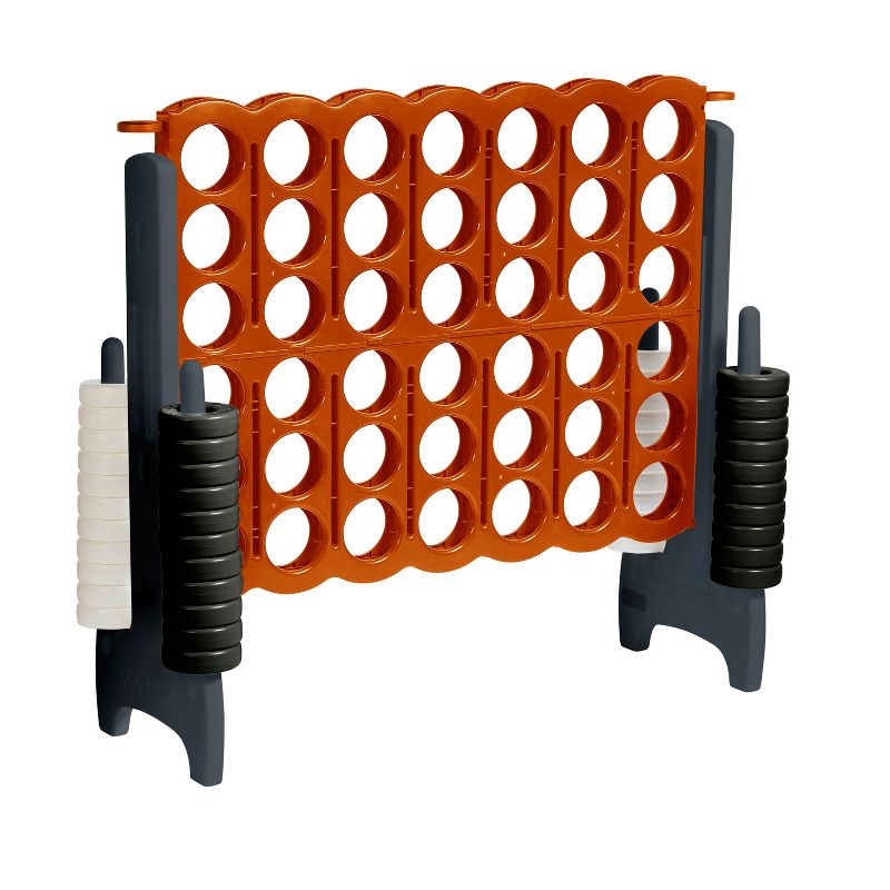 ECR4Kids Jumbo Four-To-Score Giant Game-Indoor/Outdoor 4-In-A-Row Connect - Orange and Grey