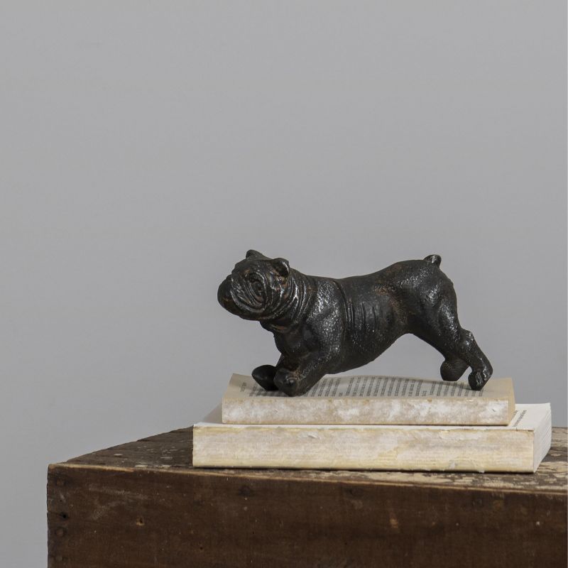 Rustic Distressed Cast Iron Bulldog Figurine - Foreside Home & Garden