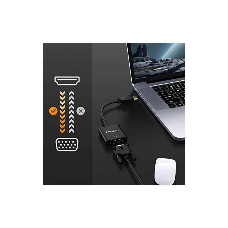 Hdmi to VGA Male to Female Adapter GoldPlated HDMI to VGA Adapter 1080p Hdmi VGA Adapter Converter for PC Monitor Projector HDTV Xbox and More