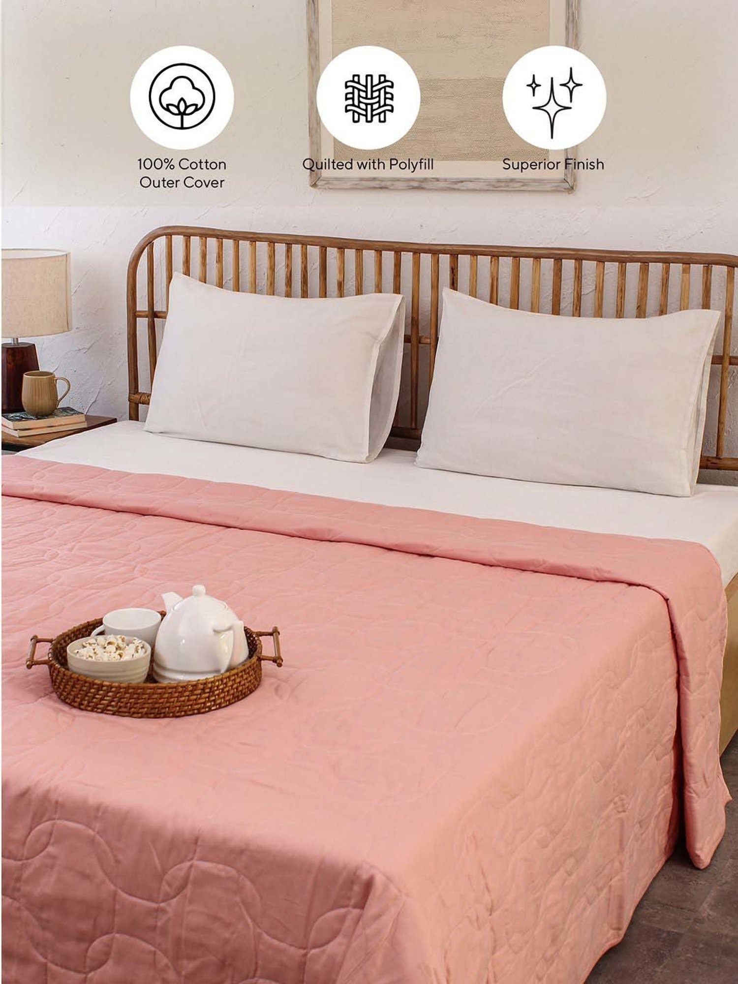 DDECOR Live beautiful Geometric Insignia Dove 210 TC Cotton Comforters - Set of 3