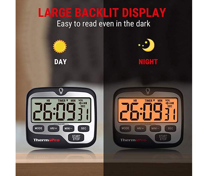 ThermoPro TM01 Digital Timer with Countdown Touchable Backlit