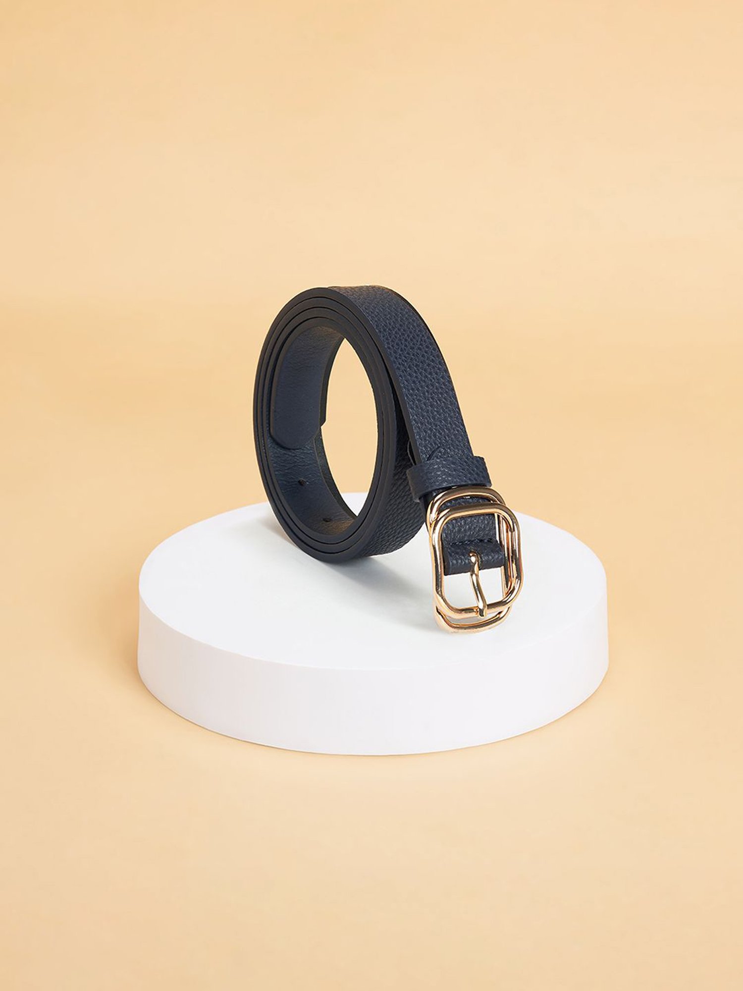 Hidesign Mariko Brown Solid Leather Narrow Belt