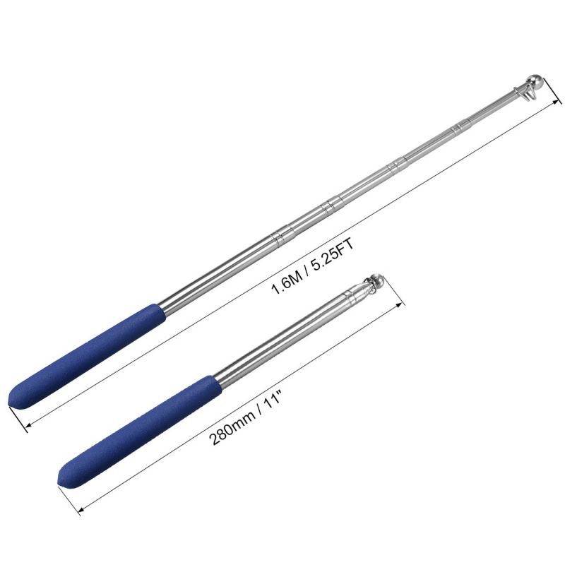3pcs 5.25ft/1.6M,Telescopic Handheld Flagpoles,Stainless Steel,Telescopic Guide Flag Pole,Teaching Pointer,for Tour Guides and Teachers,Blue