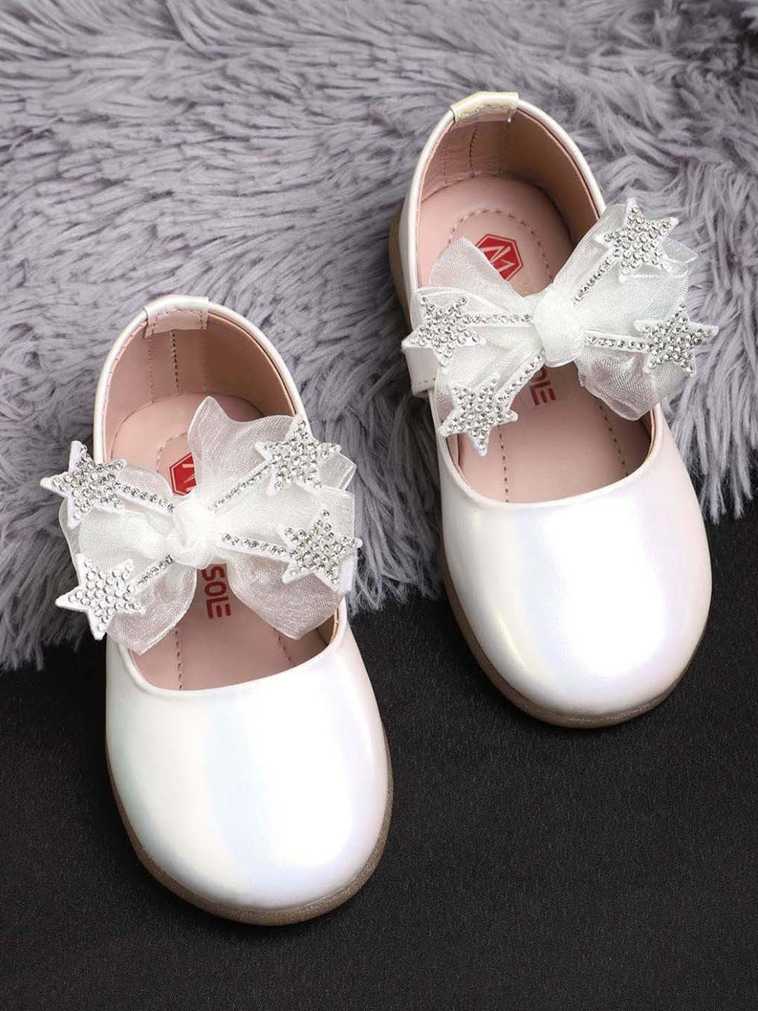 Minesole Kids White Mary Jane Shoes