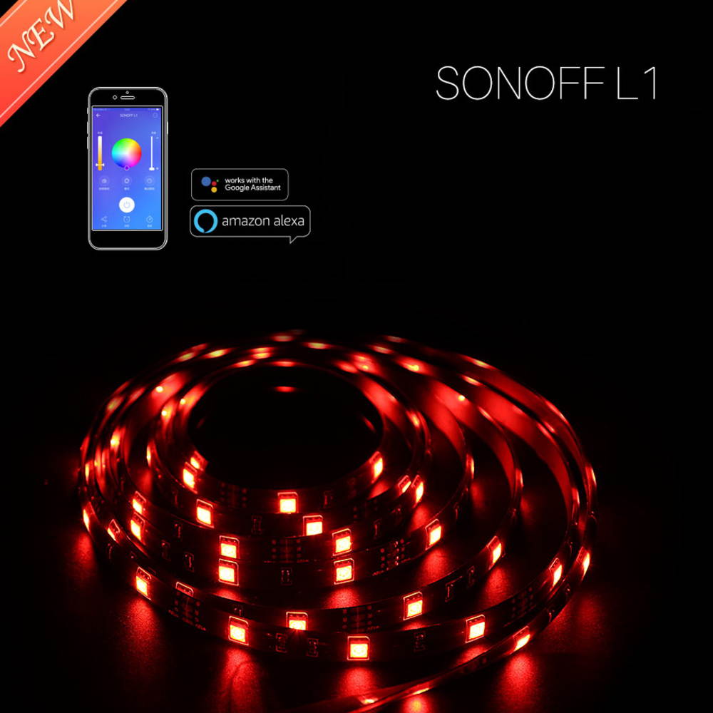 SONOFF L1 Smart LED Light Strip 2m RGB Dimmable Waterproof WiFi Flexible Strip Lights For Party Outdoor Activities Compatible with Alexa Google Home