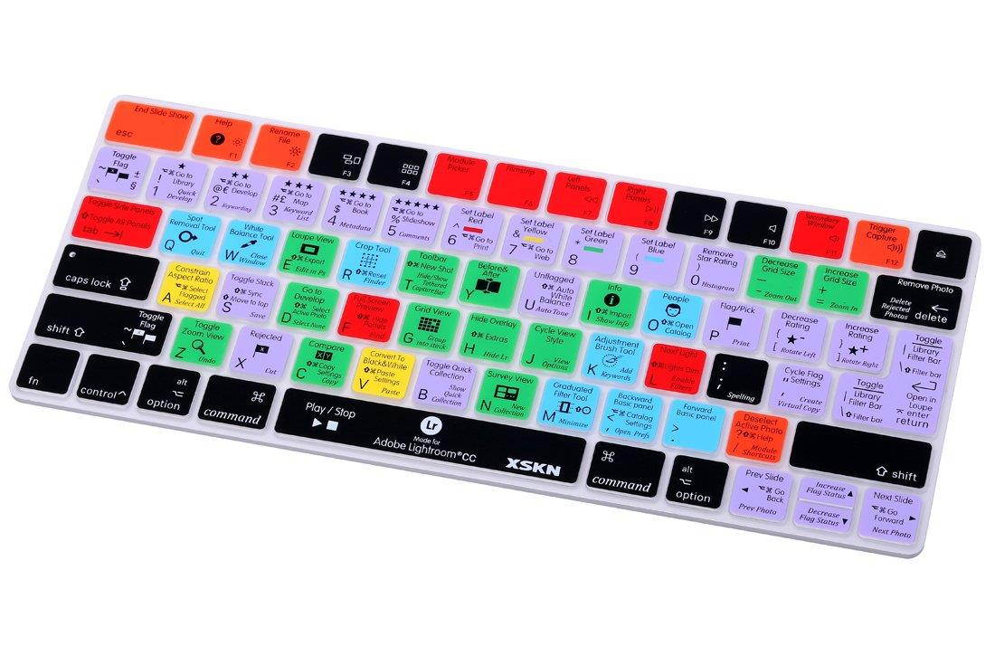 XSKN Adobe Lightroom CC Shortcut Keyboard Cover for Apple Magic Keyboard (MLA22LL/A), US and EU Layout