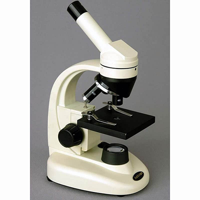 M130ALED Compound Monocular Microscope WF10x Eyepiece 40x640x Magnification Brightfield LED Illumination Plain Stage Cordless Operation with Rechargeable Batteries