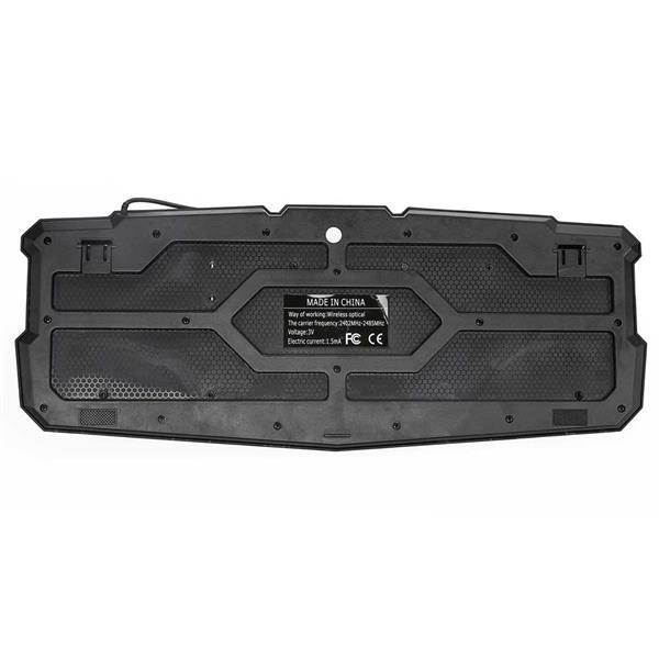 LED Backlit Wired USB Gaming Keyboard with Cracking Pattern Black