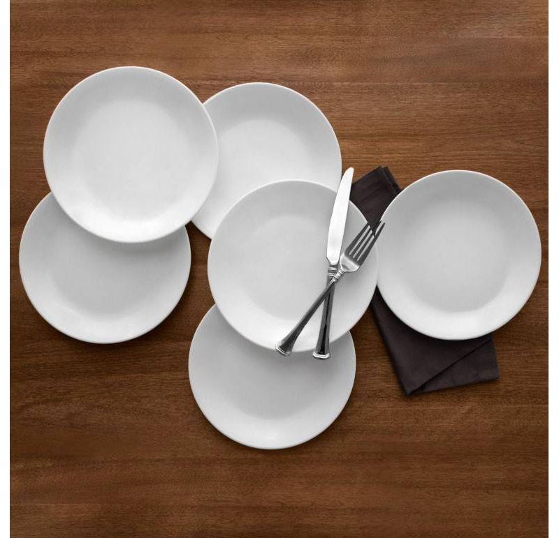 Corelle 8.5" 6pk Glass Lunch Plates White