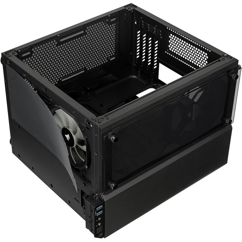 Corsair Crystal 280X Computer Case - Black - Tempered Glass - 2 x 4.72" x Fan(s) Installed - Micro ATX Motherboard Supported - 6 x Fan(s) Supported