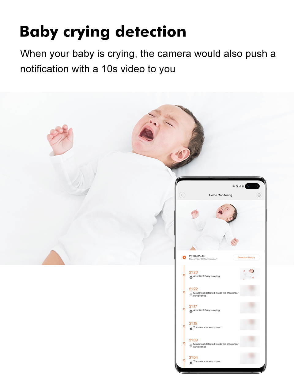 IMILAB 1296P IP Security Camera and Baby Monitor with Motion Tracking, Human Detection, Baby Crying Detection, Free Cloud Storage and Infrared Night Vision