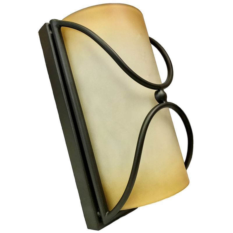 Rustic Wall Sconce with Amber Ombre Glass Shade Bronze 9" - Thr3e Lighting