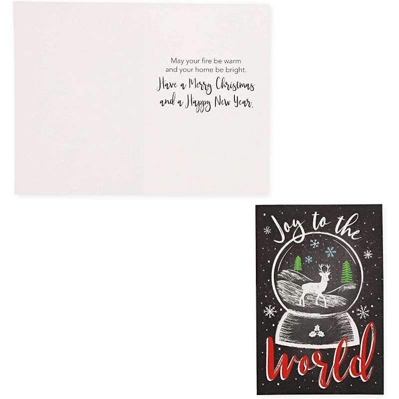 48 Pack (8 of Each) Christmas Cards with Envelopes, 4 x 6 inches, 6 Assorted Chalkboard Designs Merry Xmas Festive Themed Greeting Cards