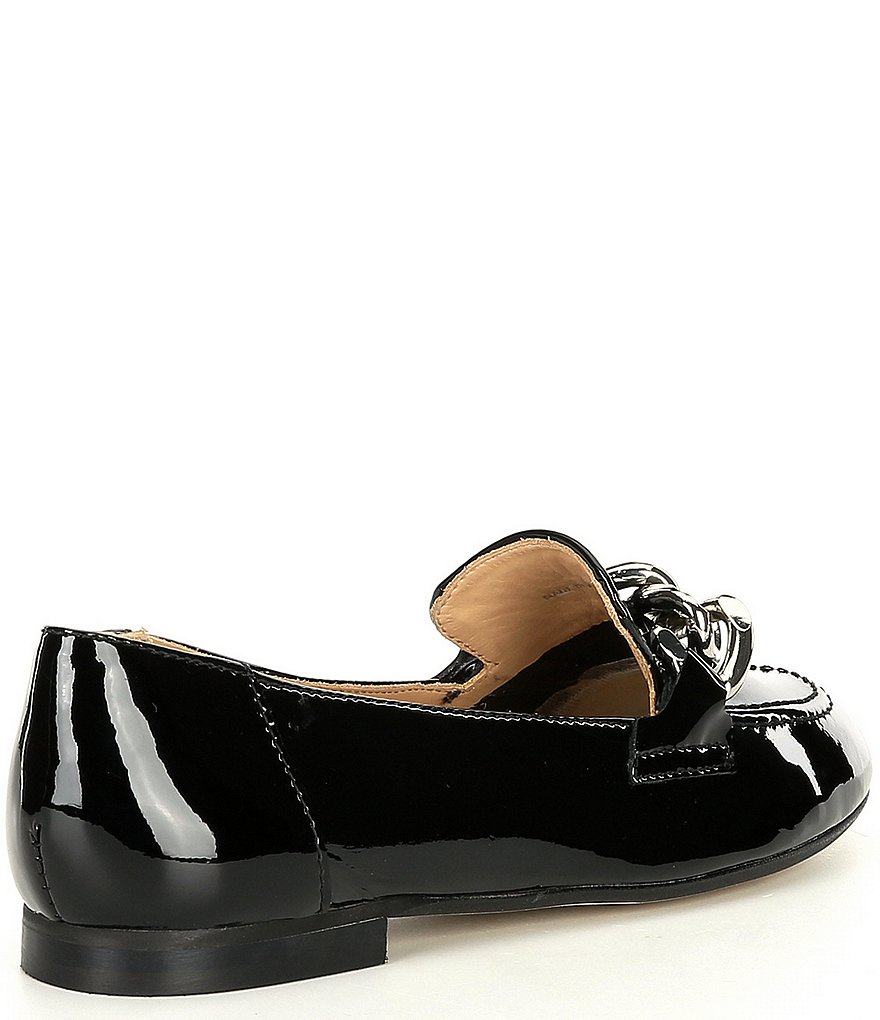 Donald Pliner Balton Patent Leather Chain Detail Loafers