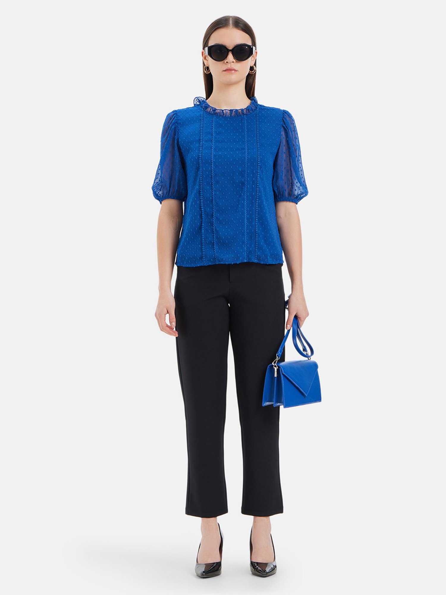 Kazo Blue Self Design Top