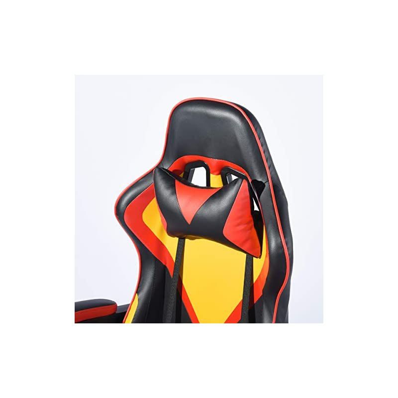 PC Racing Style Gaming Chair Ergonomic High Back Office Desk Chair Leather with Lumbar Support Flip Up Arms Headrest Executive Computer Chair