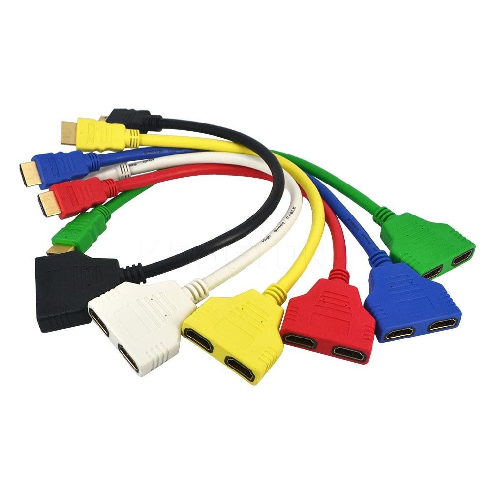 kebidu Y Splitter Cable HDMI 1 Male To Dual HDMI 2 Female Adapter HD LED LCD TV