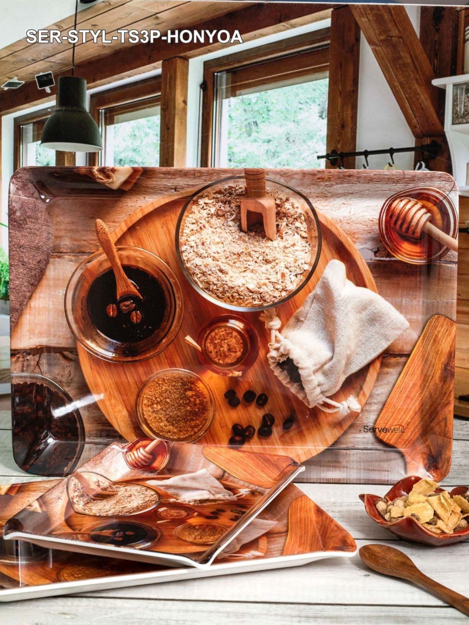 Gibson Home 18" x 24" Ceramic Gracious Rectangular Serving Platter