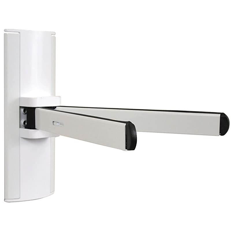 DVD DVR VCR Wall Mount Bracket DDS Receiver Cable Box Wall Holder with Adjustable Arm White Color MDVD02W A33