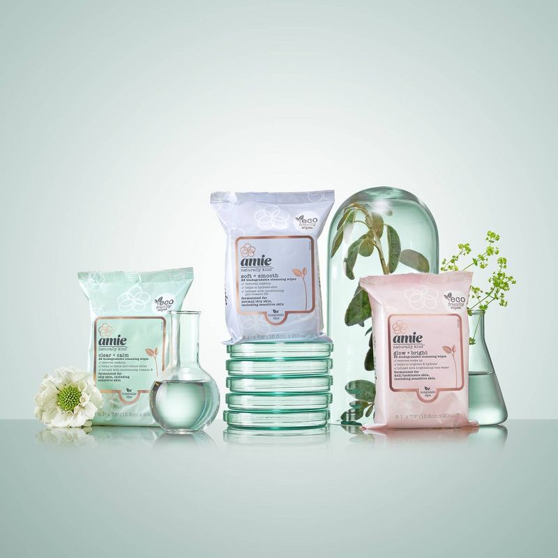 Amie Clear & Calm Cleansing Wipes - Green - 25ct