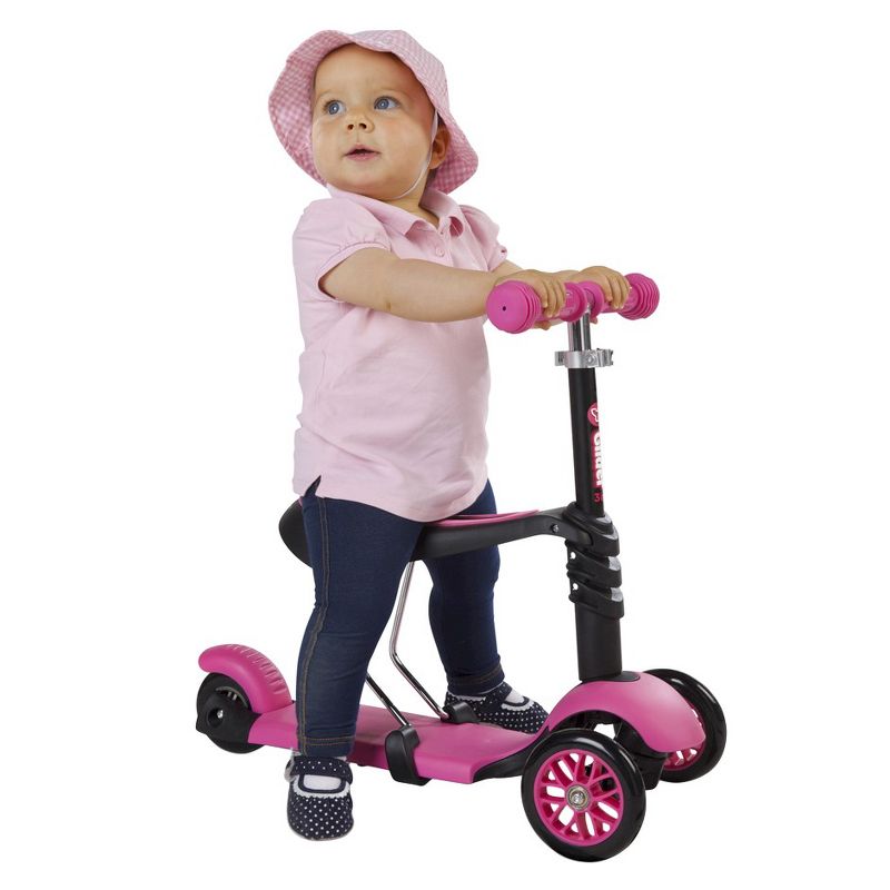 Yvolution Y Glider 3-in-1 Scooter with Removable Seat - Pink