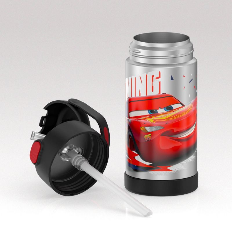 Thermos Cars 12oz FUNtainer Water Bottle - Black/Silver