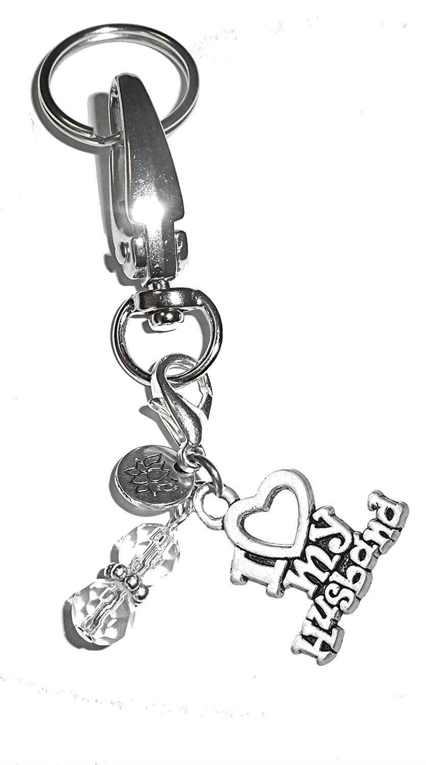 Charm Key Chain Ring, Women's Purse or Necklace Charm, Comes in a Gift Box! (I Love My Husband)