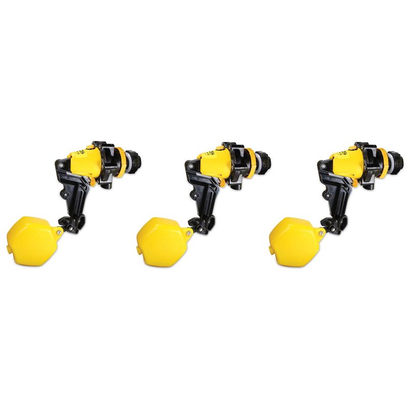 Jobe Valves J-TPV20DLT Heavy Duty Adjustable Topaz Water Tank Float Valve with Long Tail, 3/4 Inch Inlet, Black and Yellow (3 Pack)