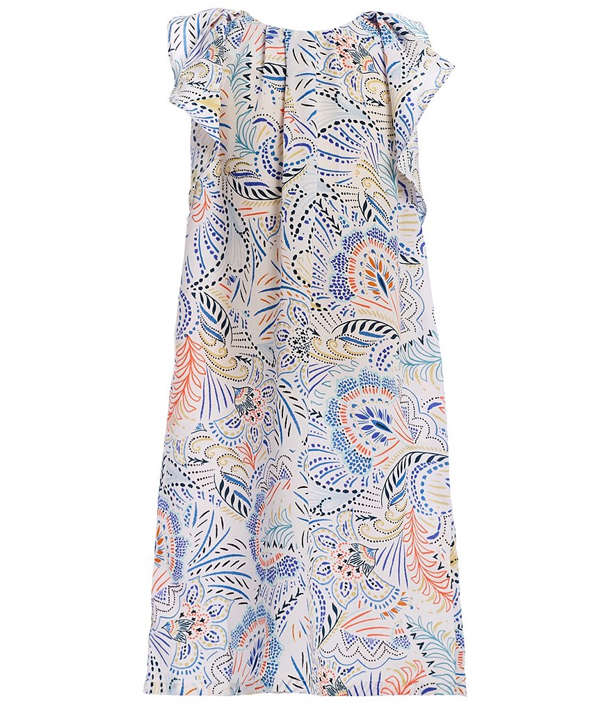 Mini Molly Big Girls 8-14 Ruffle-Sleeve Paisley-Print A-Line Dress