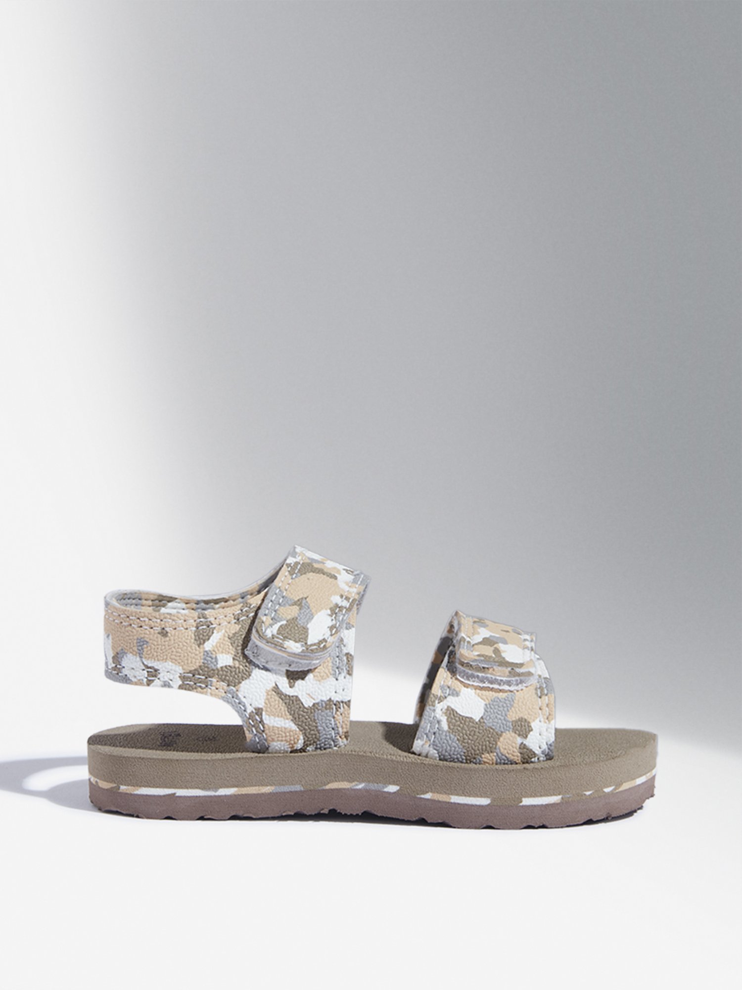 Yellow by Westside Taupe Camouflage Design Sandals