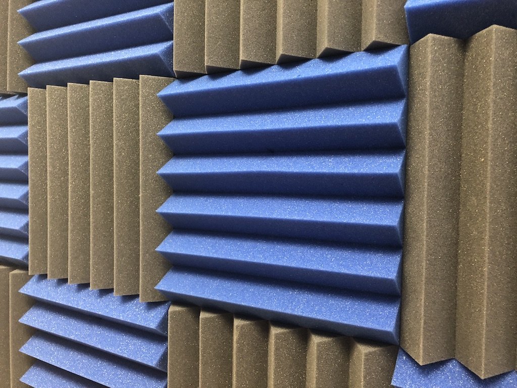 2" Blue and Black Acoustic Wedge Soundproofing Studio Tiles 12 pack