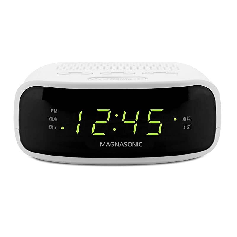 Digital AM/FM Clock Radio with Battery Backup, Dual Alarm, Sleep & Snooze Functions, Display Dimming Option (EAAC200)