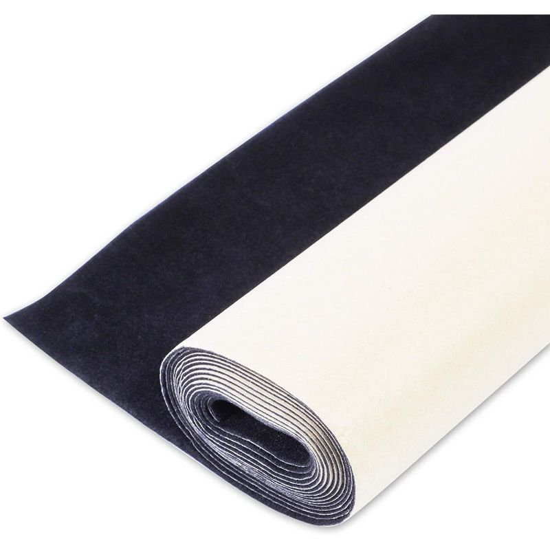 Bright Creations Adhesive Velvet Roll of Fabric for Crafts (17.7 x 78.7 In, Black)