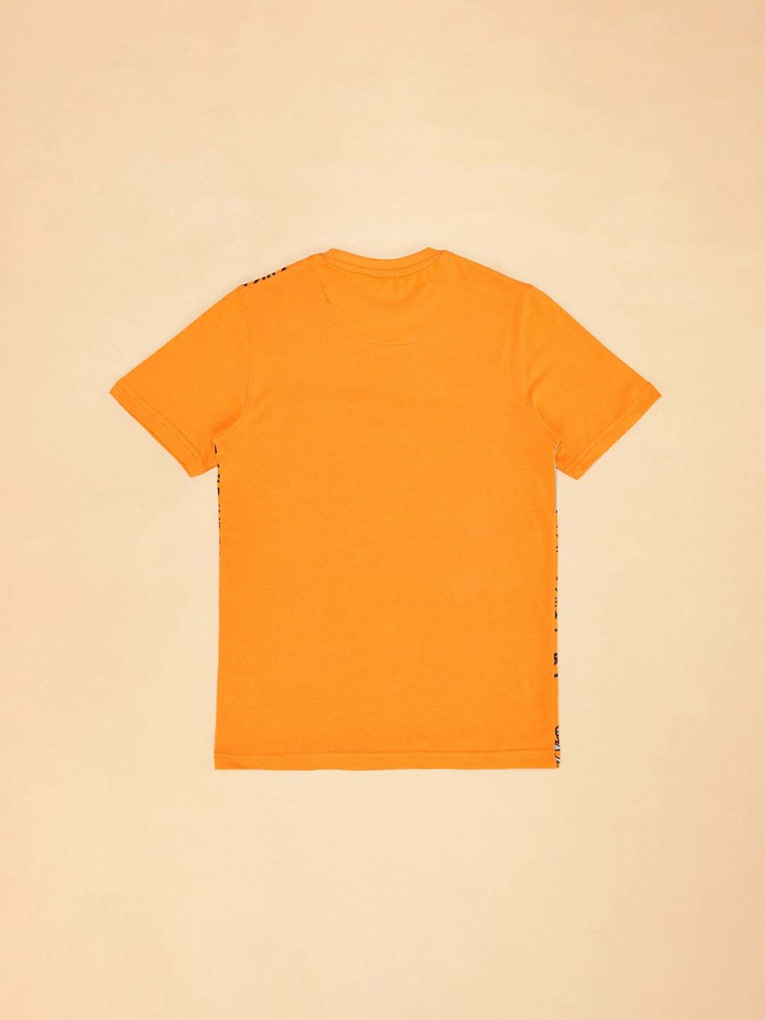 Pantaloons Junior Orange Cotton Printed T-Shirt