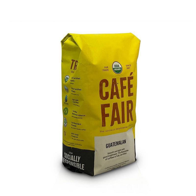 Cafe Fair Guatemalan Organic Shade Grown Light Roast Whole Bean Coffee - 12oz