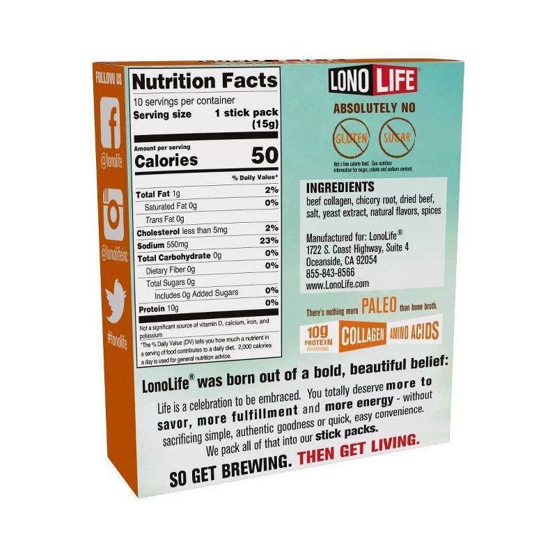 LonoLife Bone Broth Beef Stick - 4pk