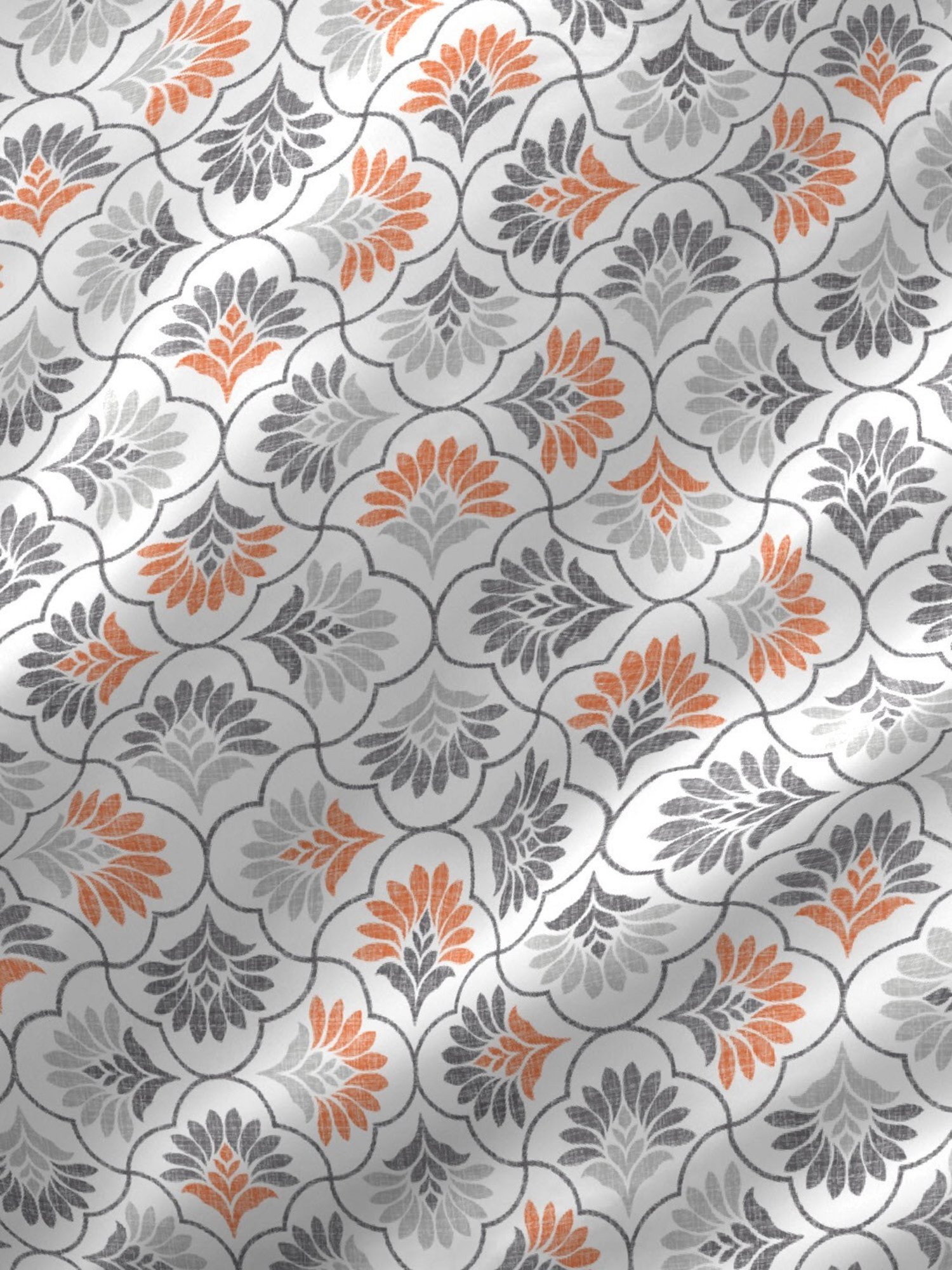 Layers Siena Printed Grey 225 TC Cotton Double Bed Sheet with 2 Pillow Covers