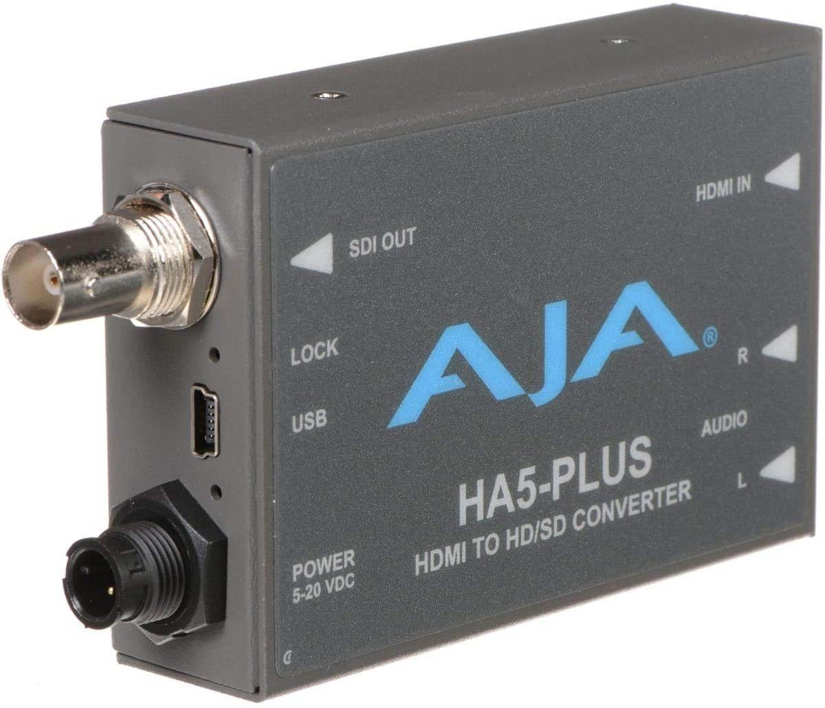 AJA HA5-Plus HDMI to 3G-SDI Mini-Converter, Supports 8 Ch of HDMI Embedded Audio