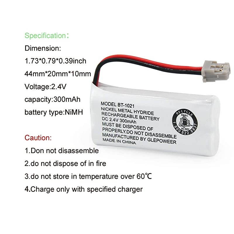 BBTG0798001 Rechargeable Battery Replacement Compatible with Uniden Cordless Handset Telephones Model BT1008 BT1016 24V3 Pack