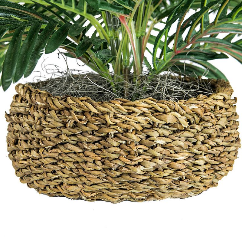 14" x 15" Artificial Palm Plant in Low Basket - LCG Florals