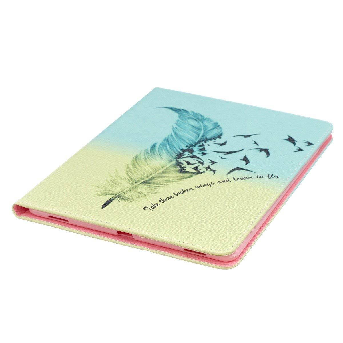 iPad Pro 9.7 Case, Newshine Premium Synthetic Leather Stand Case Cover with [Card Solts] for Apple iPad Pro 9.7 inch 2016 Release Table (Feather)