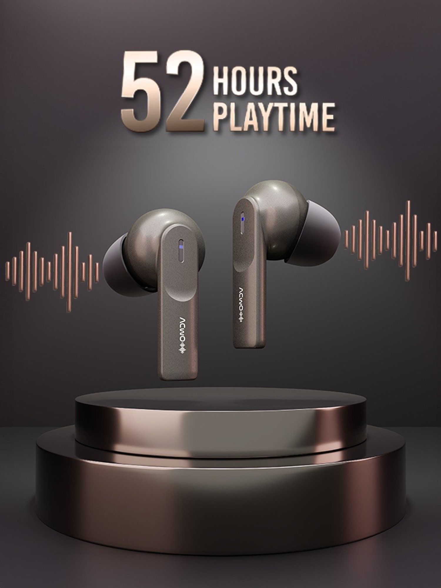 ACwO DwOTS 414 In Ear Bluetooth Earbuds TWS with Metallic Built Case (Black, True Wireless)