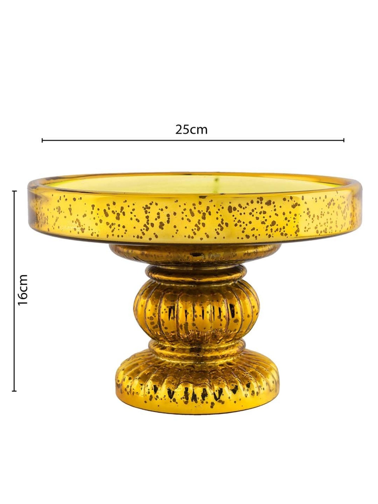 Homesake Golden Glass 25 cm Cake Stand - Set of 1